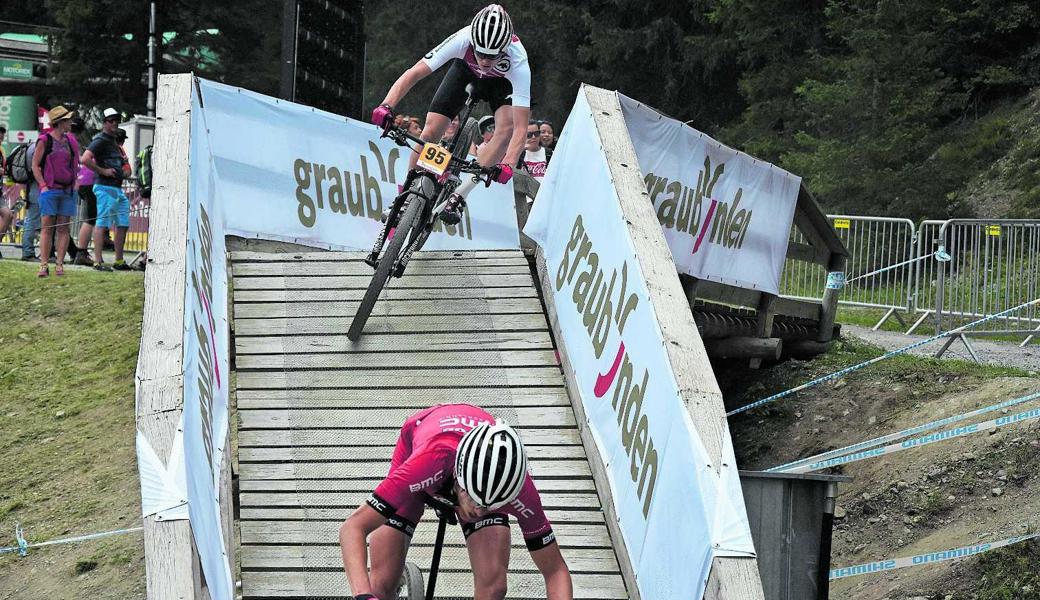 Robin Spiess (hinten): Der sporadische Weltcupstarter klassierte sich im Mittelfeld der U23. Robin Spiess (hinten): Der sporadische Weltcupstarter klassierte sich im Mittelfeld der U23.