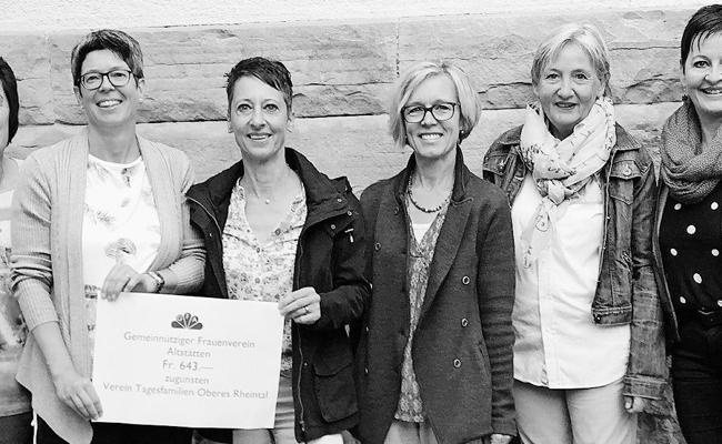 Spende geht an Verein Tagesfamilien Oberes Rheintal