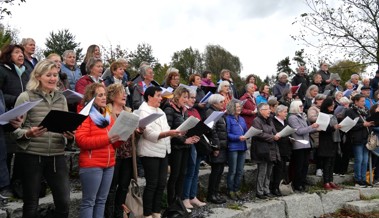 Gemeinsames Singen am Rhein setzte den Schlusspunkt zu 100 Jahre Rheindurchstich