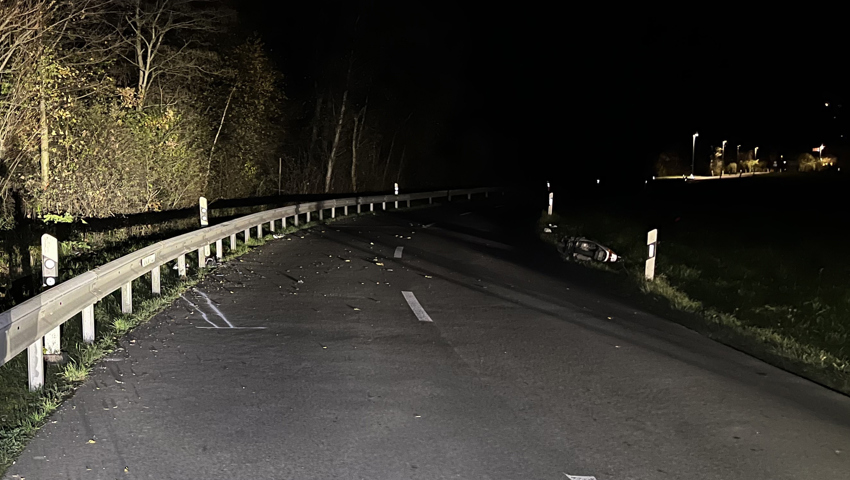 Die Unfallstelle auf Höhe Kriessner Wäldli. Die Unfallstelle auf Höhe Kriessner Wäldli.