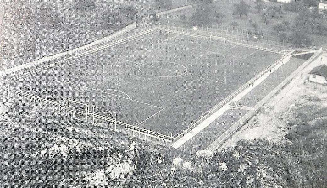 Der Sportplatz Kolbenstein vor der Eröffnung 1968.