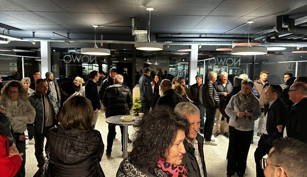 Treffpunkt zur Besichtigung der neune Räumlichkeiten der Gesamtüberbauung «Mitte Widnau» 