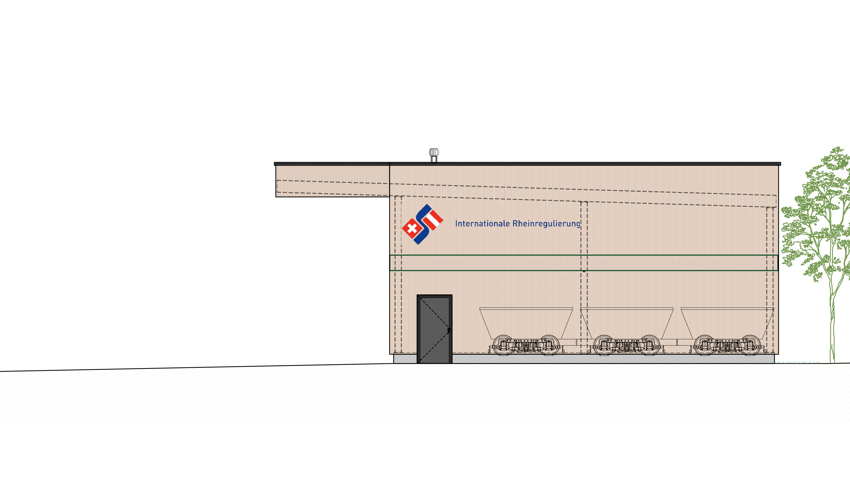 Plan der neuen Lagerhalle.