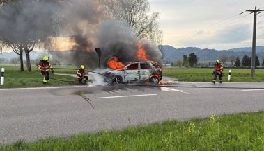 Auto brannte vollständig aus: 76-Jähriger konnte das Fahrzeug rechtzeitig verlassen