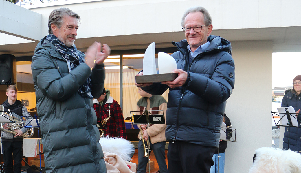 Alex Rohner (rechts) während der Preisverleihung.
