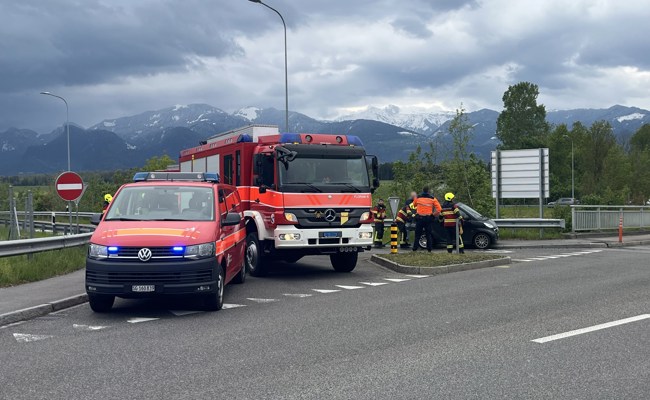 Ein Auto fing Feuer, es wurde rasch gelöscht