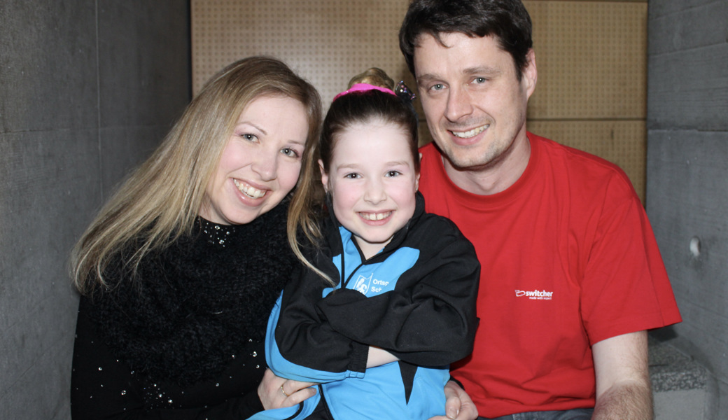 Familie Danuser, Sabrina, Fiona (6) und  Jürg. Fiona bestritt in Diepoldsau ihren ersten Wettkampf.