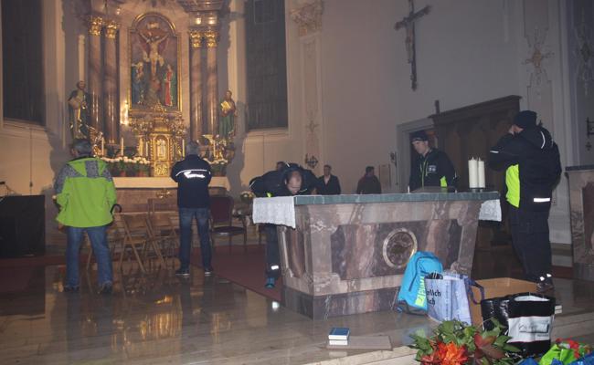 Brand im Turm der katholischen Kirche