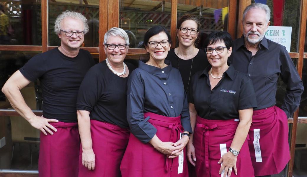 Gut aufgestellt: der Vereinsvorstand des Kulturkreises Marbach, v. l.: Jürgen Ruckdeschl, Anetta Metzler, Irma Graf, Andrea Lenzin (Präsidentin), Monika Segmüller und René Flachsmann. Auf dem Bild fehlen Cornelia Schapira und René Zünd.