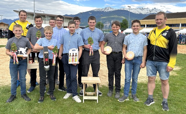 Die Rheintaler Schwinger holen im Wallis zehn Zweige