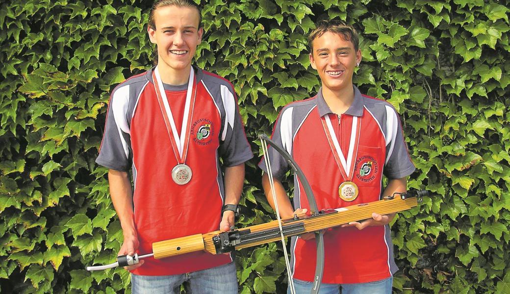Kyle Lüthi (rechts) und Christoph Winteler gewannen Gold und Silber für den ASV Altstätten. 