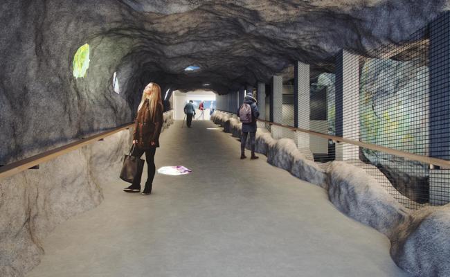 Tunnel auf Berg wird verbreitert