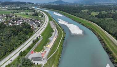Die Interventionspiste am Rhein bei Rüthi nimmt Gestalt an
