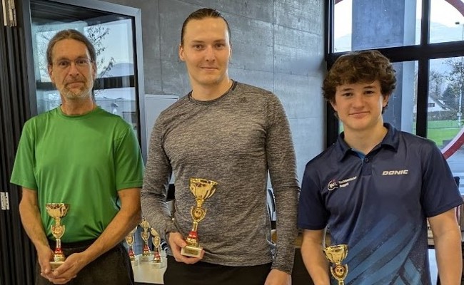 Daniel Köhler gewinnt erstmals das Heimturnier des TTC Oberriet in der höchsten Kategorie