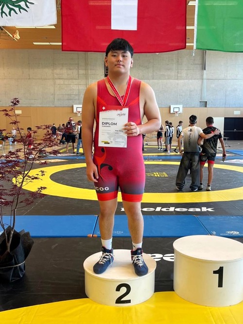 Jorden Bishing gewann als erster Liechtensteiner überhaupt eine Medaille an einer Schweizer Meisterschaft im Ringen.