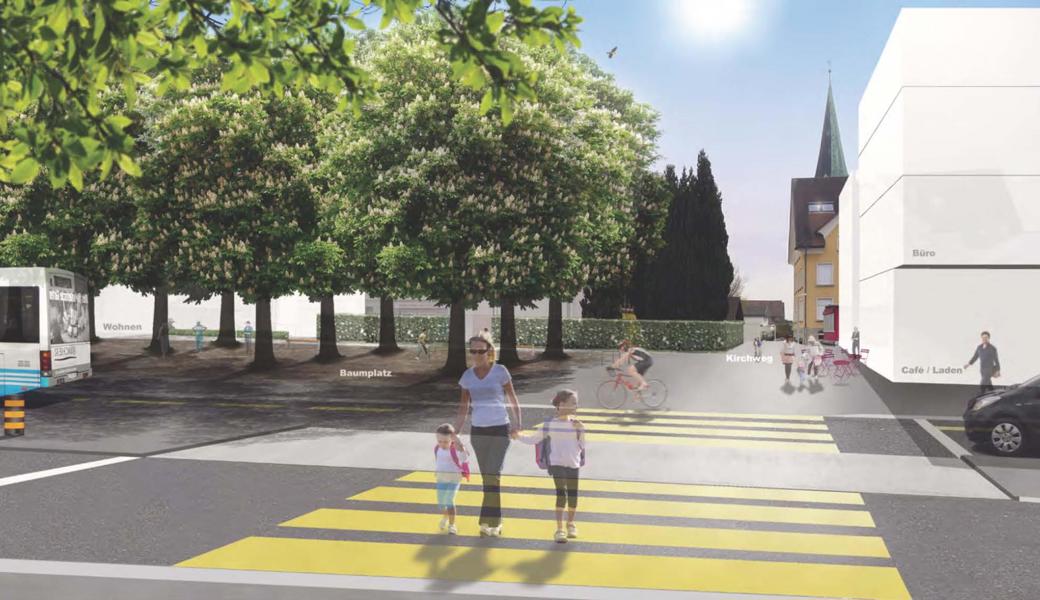 Verzichtet wird auch auf den ursprünglich vorgesehenen Baumplatz südlich der Staatsstrasse.