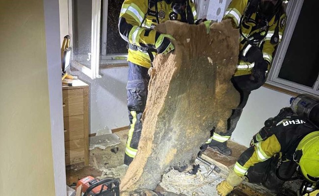 Vor dem Zubettgehen entdeckte eine Frau in ihrer Wohnung einen Mottbrand