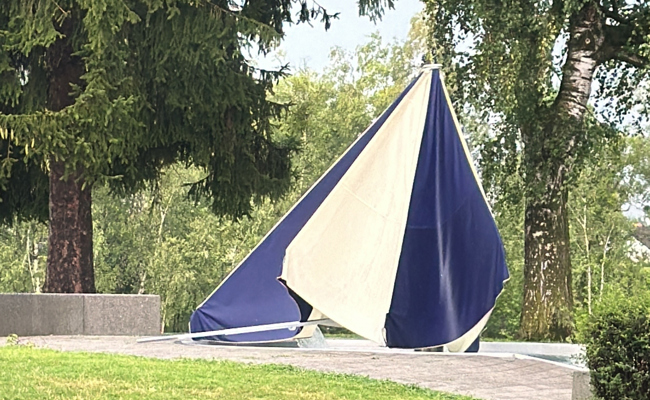 Strandbad und Campingplatz Bruggerhorn werden von Gewitter kurz und hart getroffen