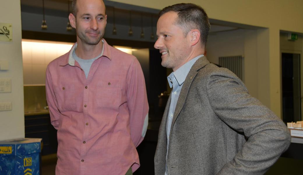 Christoph Hanselmann (Kreisrichter aus Altstätten, links) und Bruno Seelos (Gemeindepräsident von Berneck). Christoph Hanselmann (Kreisrichter aus Altstätten, links) und Bruno Seelos (Gemeindepräsident von Berneck).