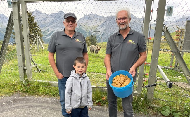 Spende von Melezitosehonig an den Bärenpark Arosa