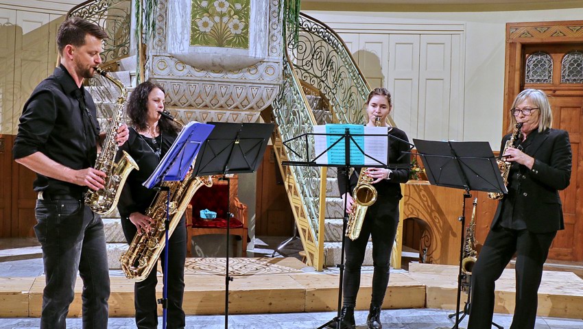 Das Riverside Saxophon Quartett präsentierte vier moderne und unterhaltende Stücke.