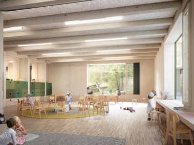 So sieht der neue Doppelkindergarten aus