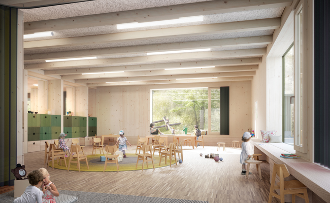So sieht der neue Doppelkindergarten aus
