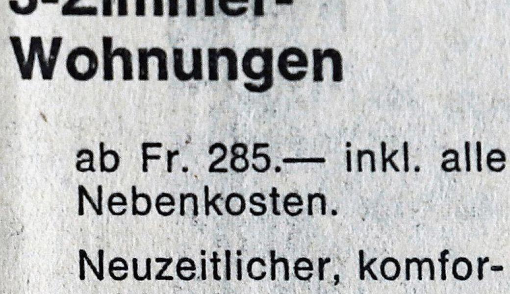 3-Zimmer-Wohnung in Altstätten 1968. 