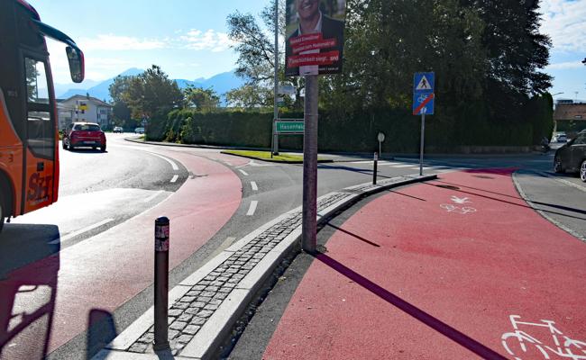 Lustenauer Engelkreisel wird für Velofahrer sicherer