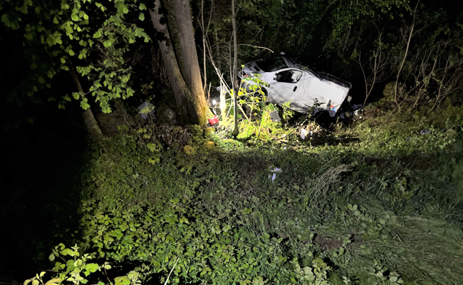 Nach Selbstunfall mit Lieferwagen: Beifahrer verstirbt auf der Unfallstelle