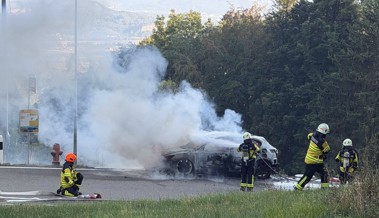 Auto brannte komplett aus – Fahrer konnte sich in Sicherheit bringen
