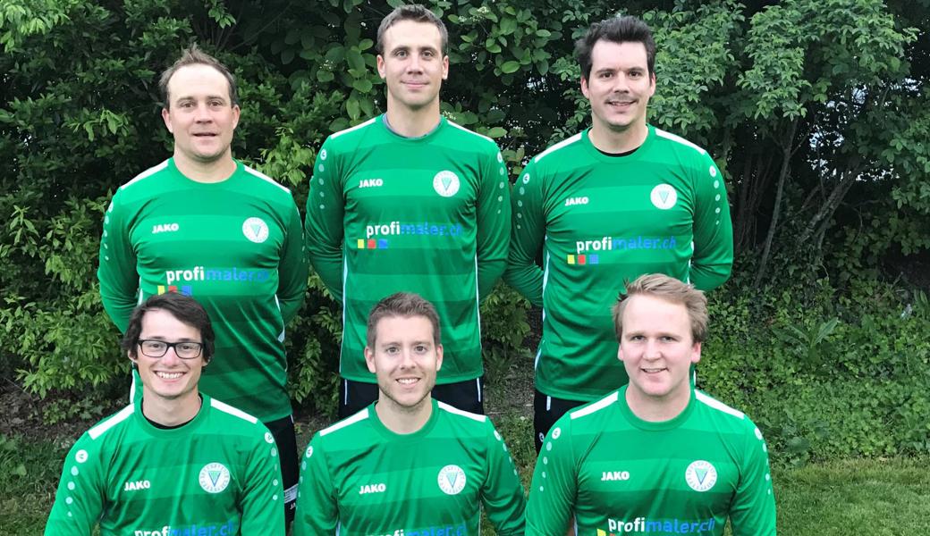 Die Rebsteiner Faustballer wollen die nächsten Punkte: (hinten v. l.) Michael Meier, Lukas Wirth und Stefan Herrsche; (vorne v. l.) Andreas Herrsche, Daniel Frei und Fabian Oesch.