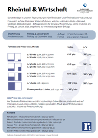 Sonderbeilage Flyer - Rheintal und Wirtschaft Wifo 2026
