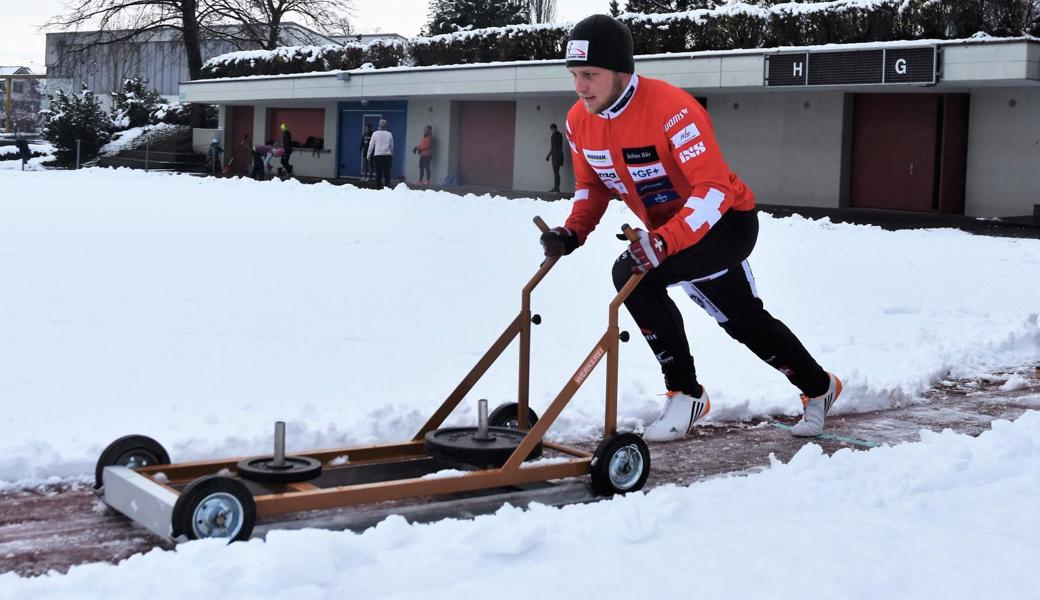 Marco Tanner aus Lüchingen trainiert auch im Winter oft im Freien, oft auf der Gesa.