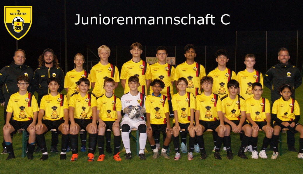 C Junioren mit den Trainern Mathias Keel & Severin Zünd und den Präsidenten Andreas Broger
