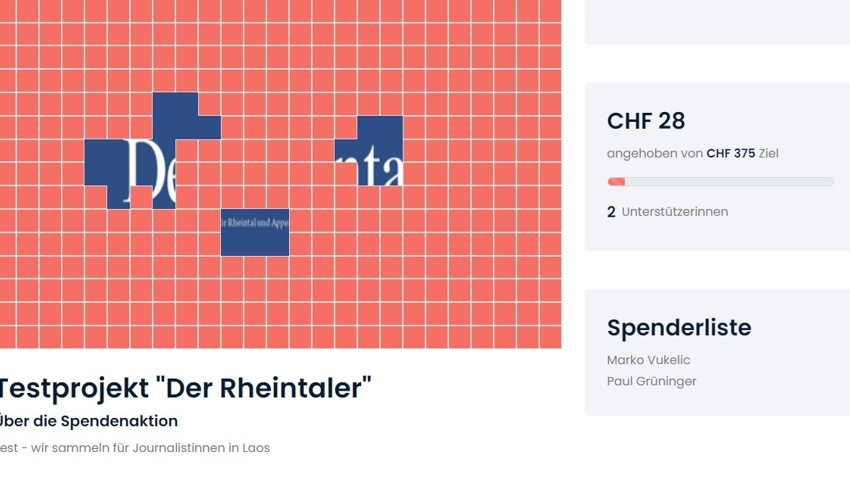 Dies ist ein Beispiel dafür, wie die Spendenplattform funktioniert. Dies ist ein Beispiel dafür, wie die Spendenplattform funktioniert.