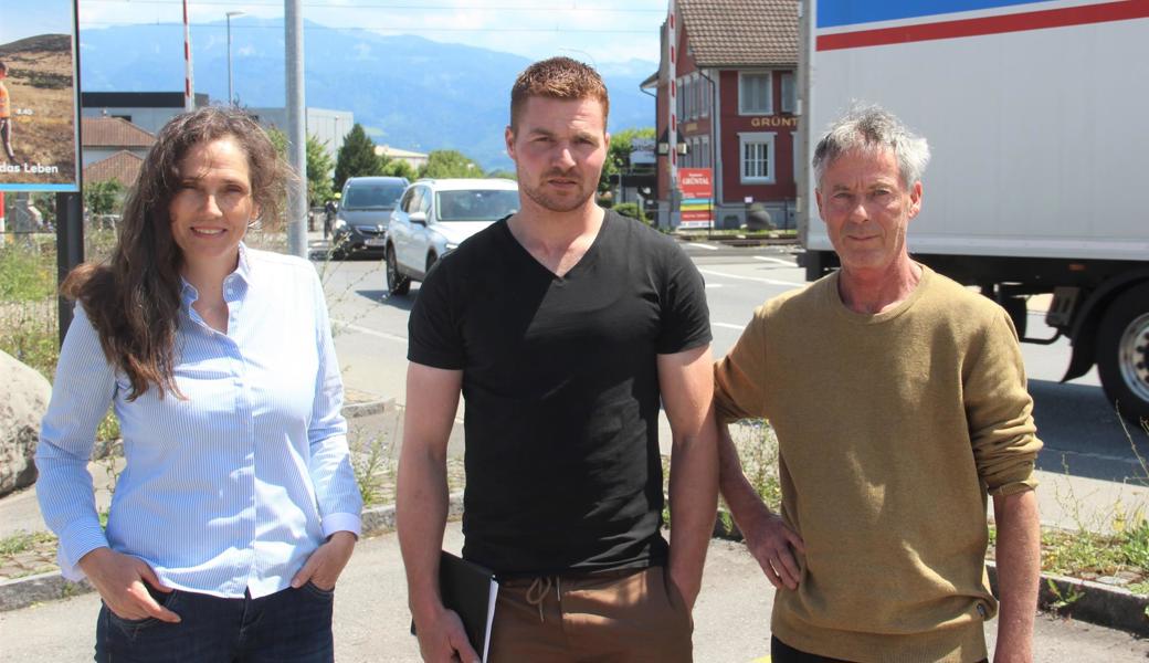 Sabine Frommenwiler, Christoph Schmid und Gregor Segmüller machen in der IG Grüntalunterführung mit (von links).  Sabine Frommenwiler, Christoph Schmid und Gregor Segmüller machen in der IG Grüntalunterführung mit (von links).