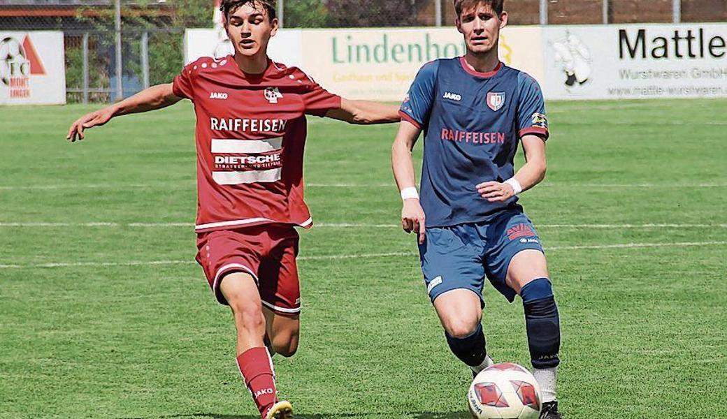 Livio Lüchinger (links) war erneut ein belebendes Element im Montlinger Angriff.