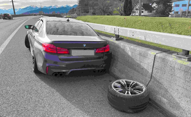 Ohne Fürerausweis: Mann prallt in Autobahnmauer