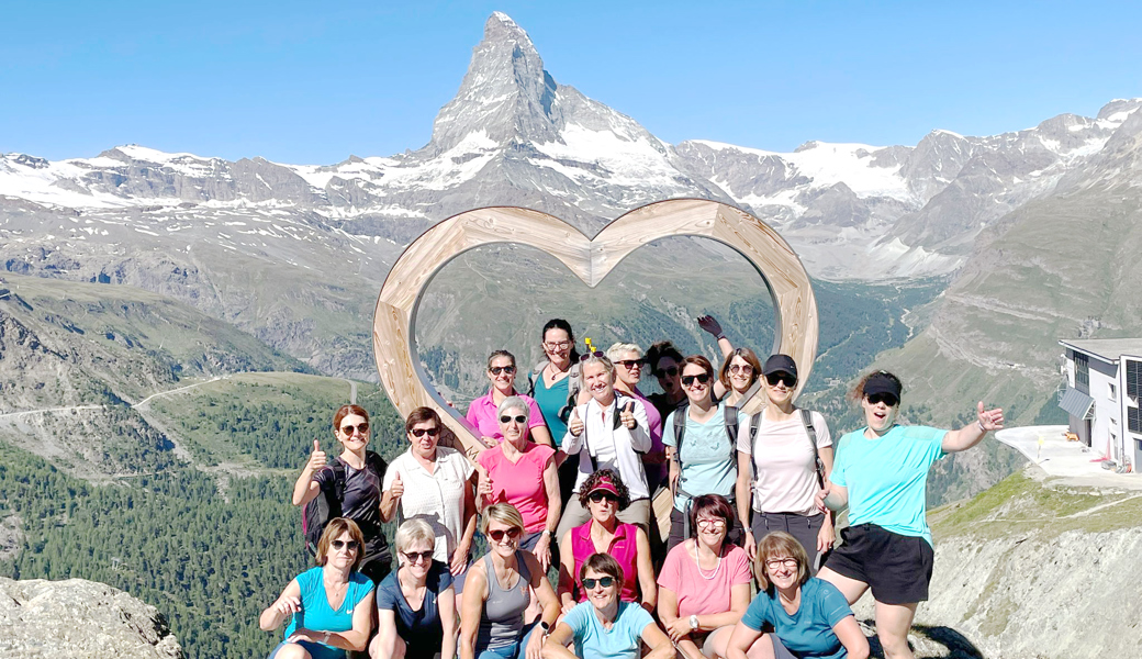 Traumhaftes Wetter mit klarer Sicht auf das Matterhorn: Frauenriege KTV Kriessern