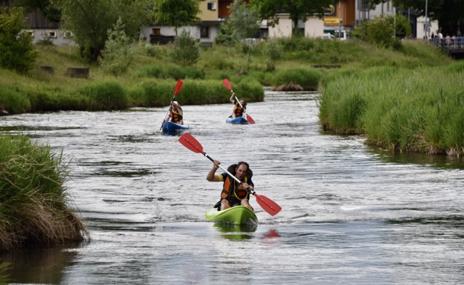 Im ganzen Dorf waren Sportlerinnen und Sportler unterwegs