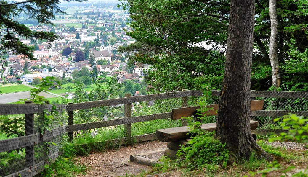 Aussichtspunkt auf dem Blattenberg am Standort der geplanten Plattform. 