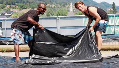 Leinwand wird aufgeblasen