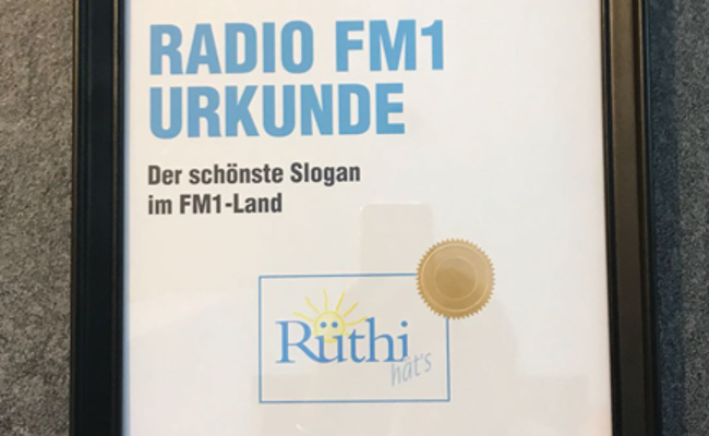 Sieger-Slogan: «Rüthi hät’s»