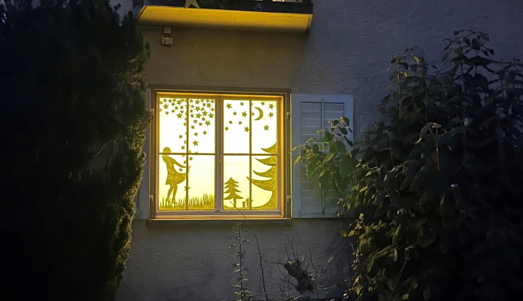 Die Kinder gestalteten die Fenster