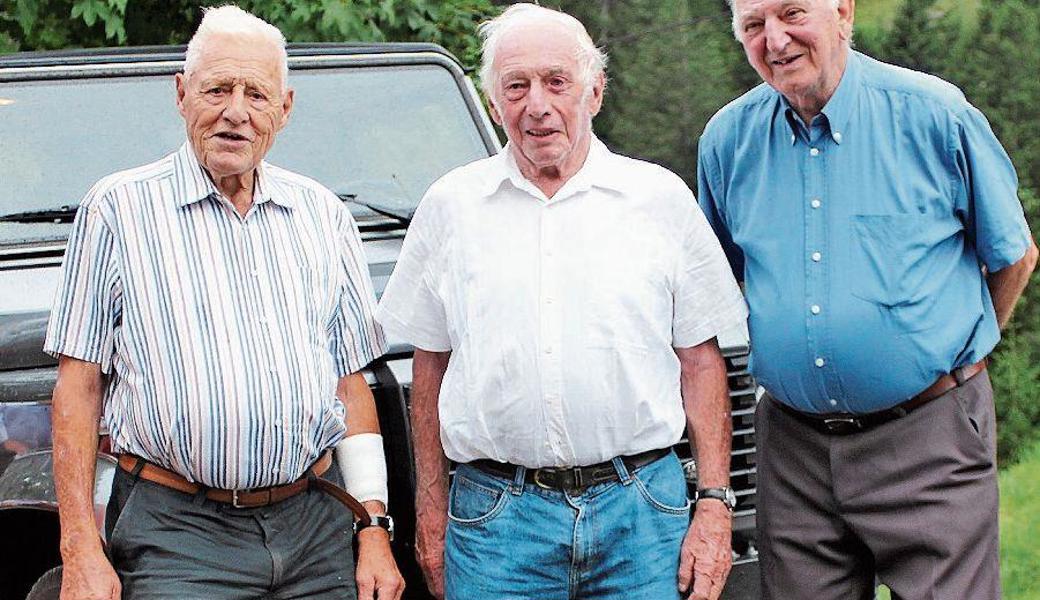 Rüstig wie eh und je: Miteinander haben sie fast 270 Jahre auf dem Buckel: Hugo Ammann, 89 (Salez), Hans Roduner, 90 (Buchs) und Xaver Weder, 90 (Oberriet). 