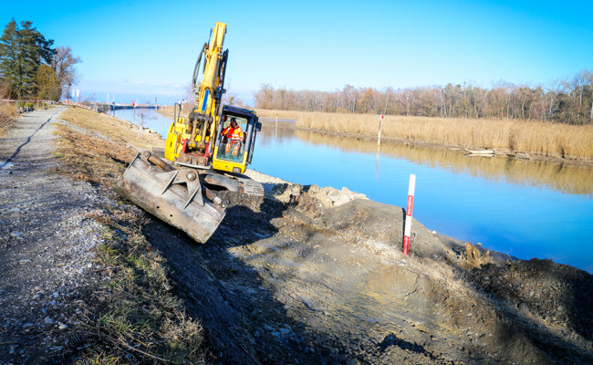 Baustart am Alten Rhein: Der neue Rhiweg soll den Streit am Hochwasserschutzdamm beenden