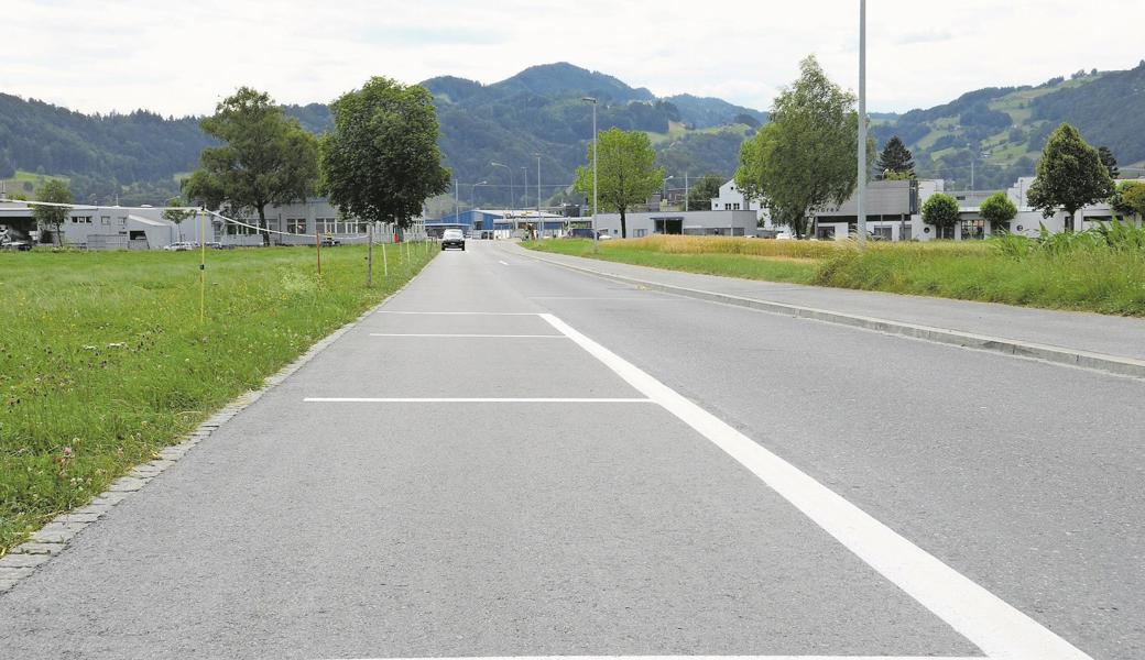 Die Parkfelder sind versetzt angeordnet. So kann der Gegenverkehr passieren. Am Wochenende wurden sie nicht genutzt. Das ergaben Stichproben von Gemeindepräsident Christian Sepin.