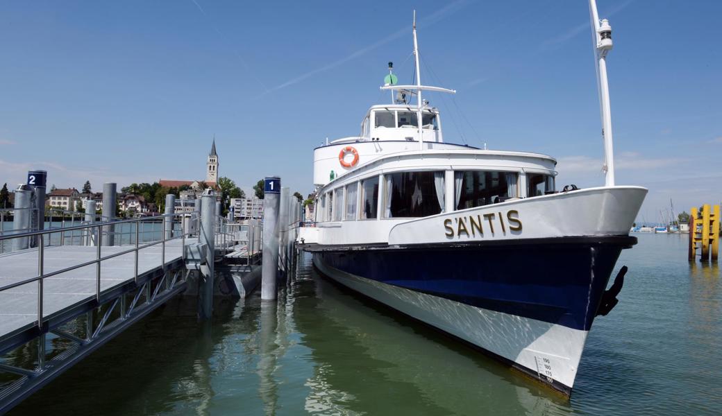 Die MS Säntis aus der Flotte der Schweizerischen Bodenseeschifffahrt.