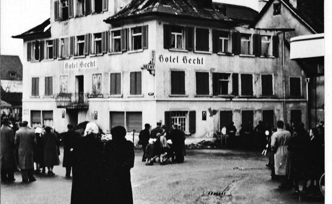 Grosse Betroffenheit in Rheineck:  Hotel Hecht vor 65 Jahren zerstört